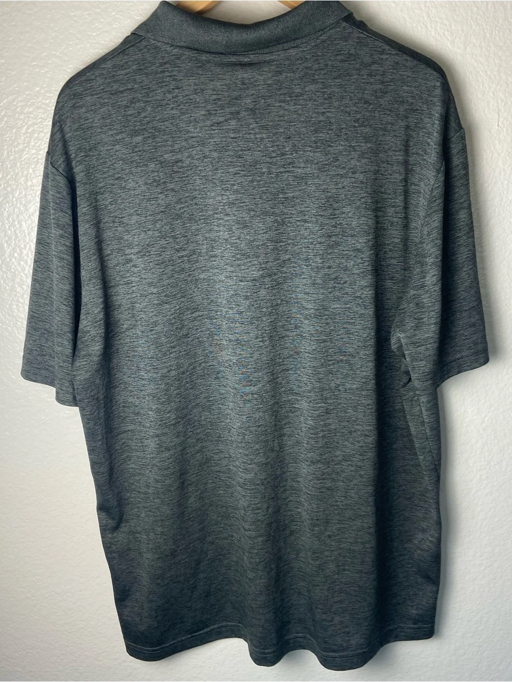 Majestic Heather Gray Polo with Red 'B' Logo